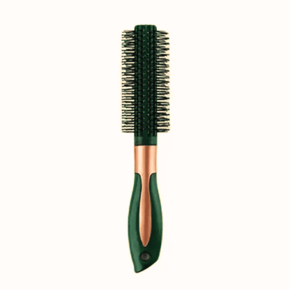 Premium green round hair brush for gentle volume styling