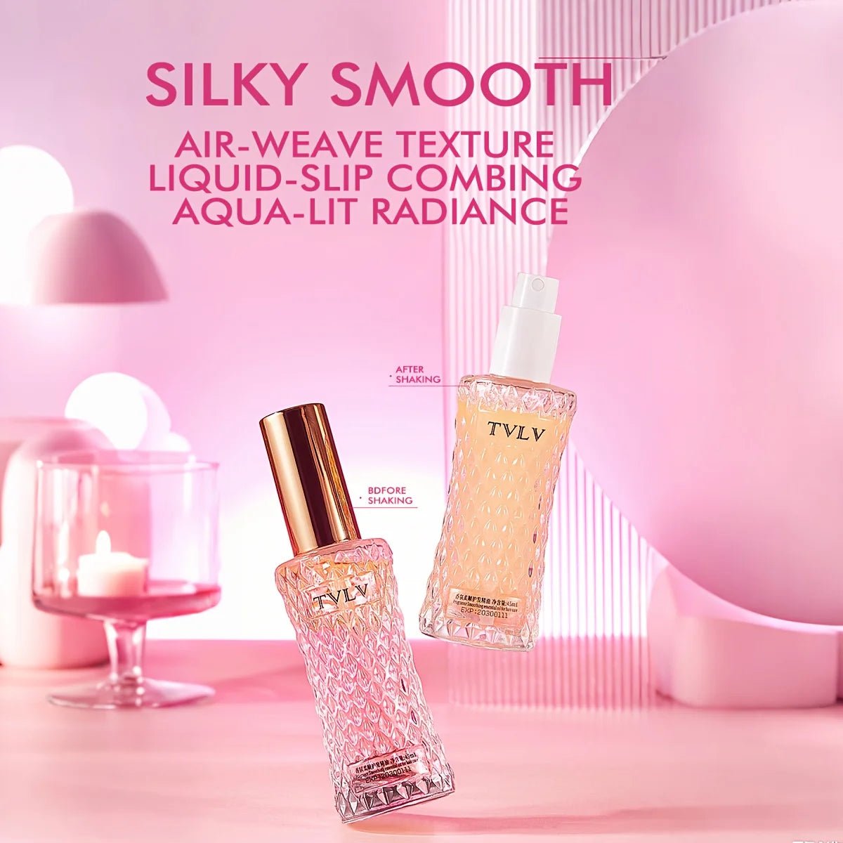 Romantic Fragrance Hair Care Essential Oil Spray, Fragrance Hair Conditioner, Smoothing Hair Oil Anti-Frizz, Moisturizing and Nourishing, Heat Protection, Long-Lasting Fragrance, Refreshing and Easily Absorbed, Smooth Hair Care Spray 45Ml/Bottle-1 Bottle