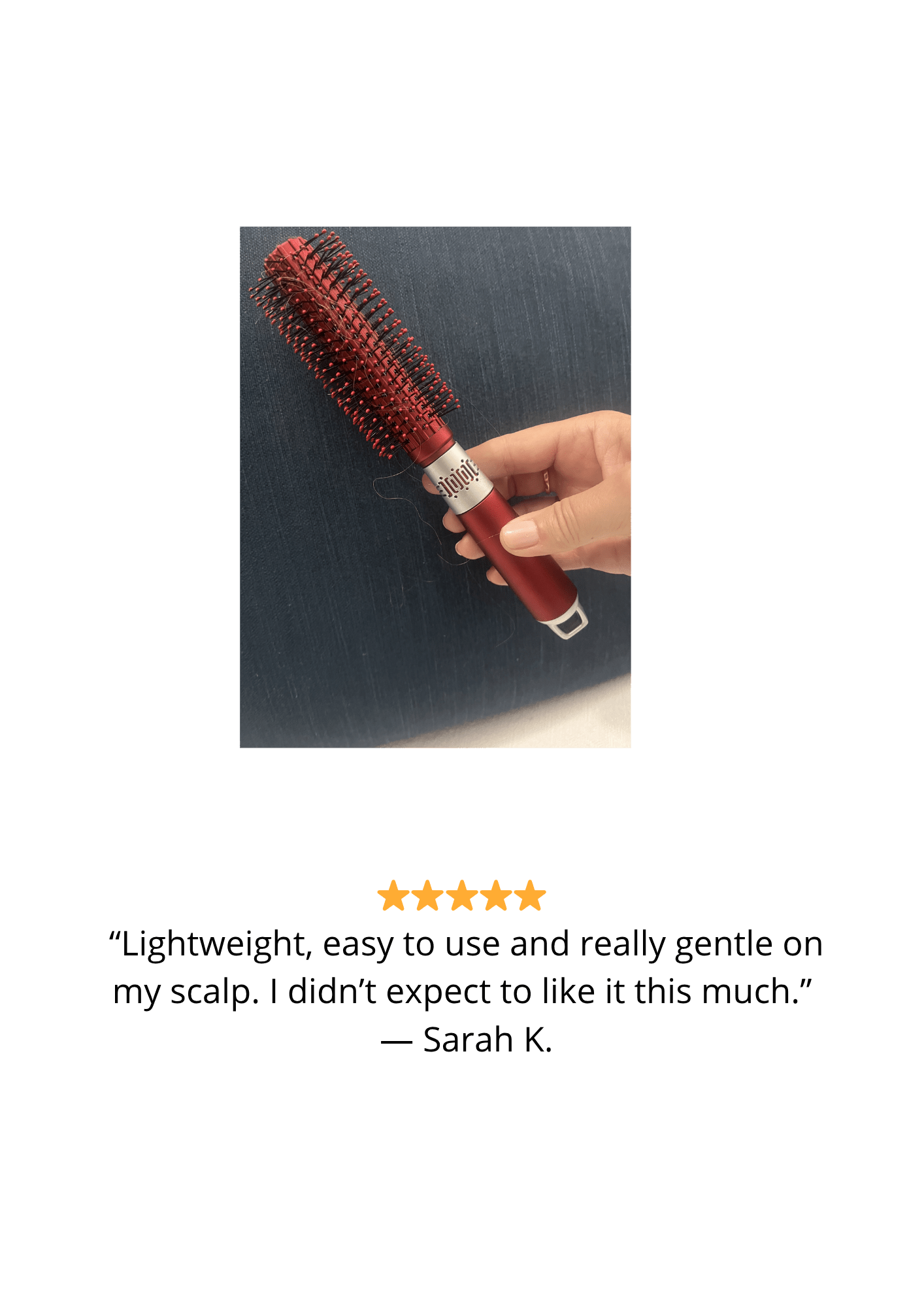 Premium red round hair brush for soft shiny hair