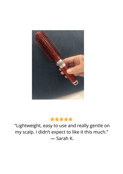 Premium red round hair brush for soft shiny hair