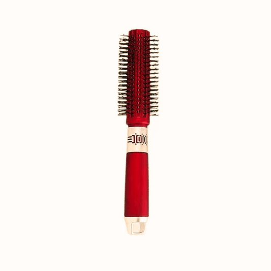 Premium red round hair brush for soft shiny hair