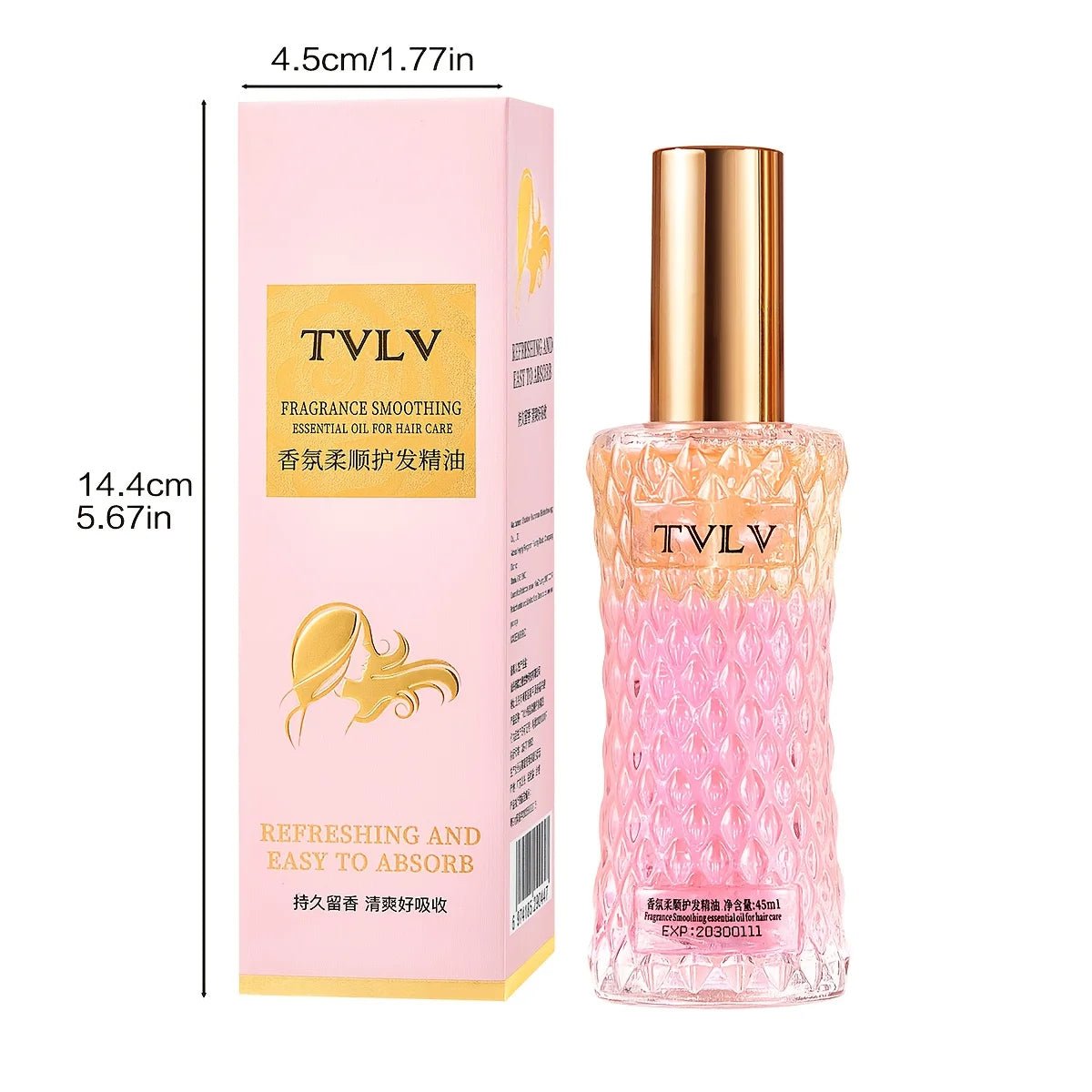 Romantic Fragrance Hair Care Essential Oil Spray, Fragrance Hair Conditioner, Smoothing Hair Oil Anti-Frizz, Moisturizing and Nourishing, Heat Protection, Long-Lasting Fragrance, Refreshing and Easily Absorbed, Smooth Hair Care Spray 45Ml/Bottle-1 Bottle
