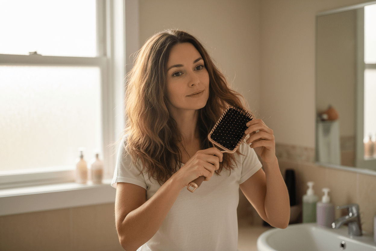 Elegant gold hair brush for smooth and silky hair